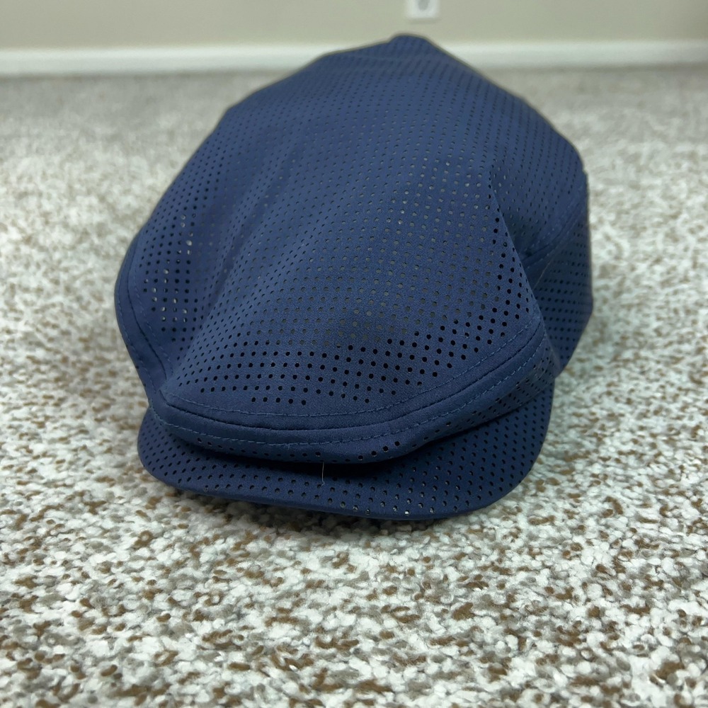 Brixton Mens Hat M Fitted Blue Perforated Flat Cap Summer Breathable Casual
